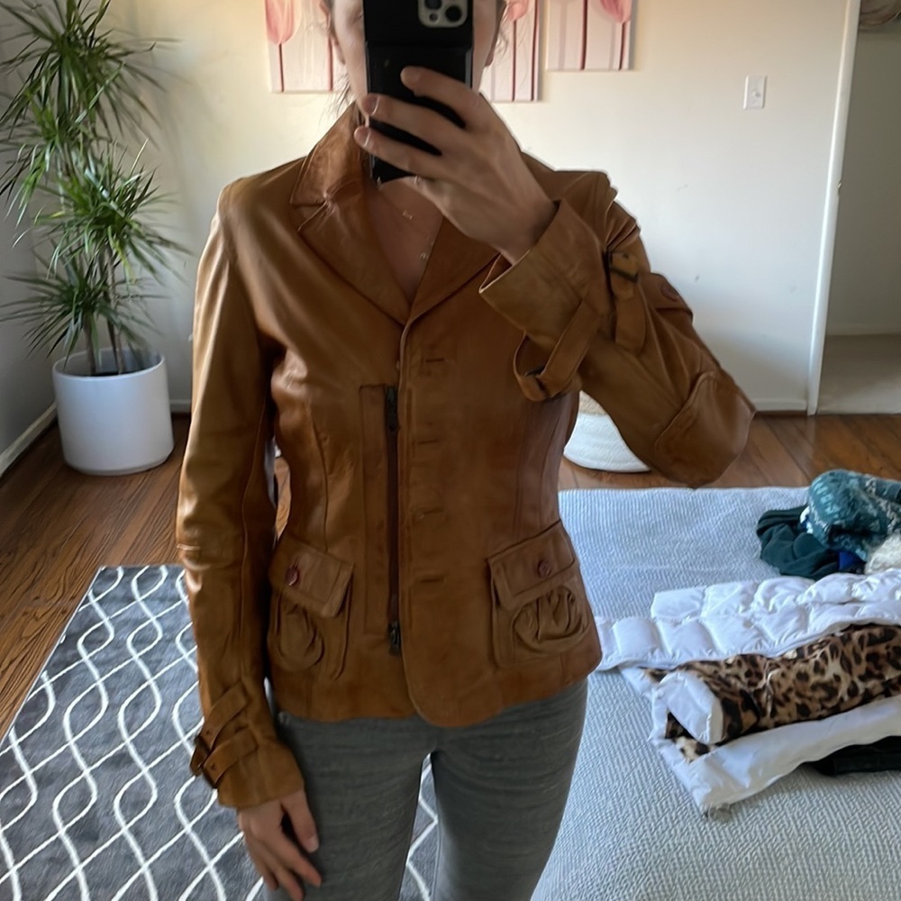 Danier Cognac Leather Jacket XS